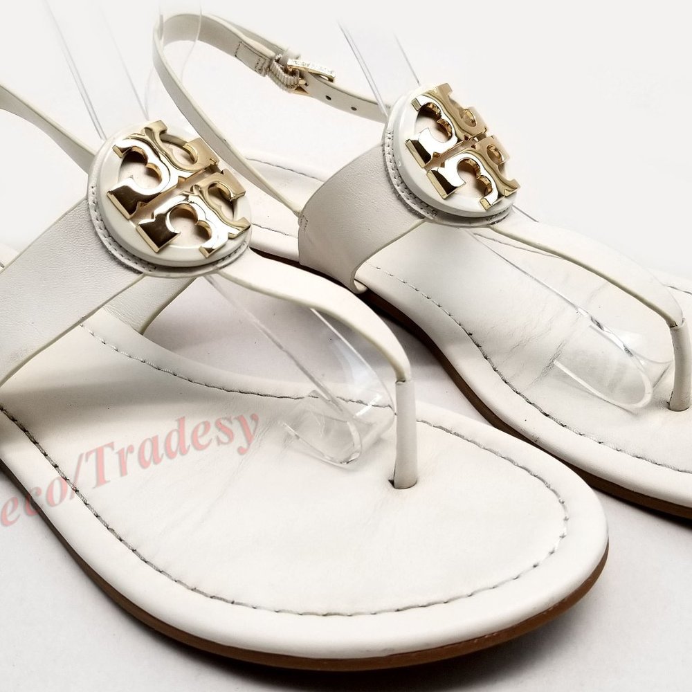 Tory Burch Ivory Leather Bryce Sandals